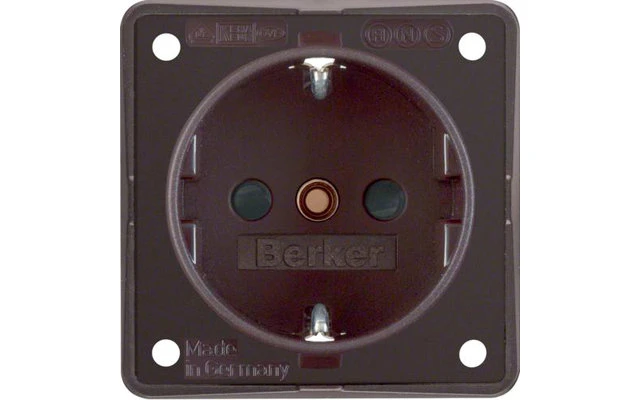 Berker Integro Steckdose Schutzkontakt 3-Pol Mit Erhöhtem Berührungsschutz Braun Matt – Bild 3